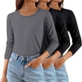 thumbnail image 1 of ManxiVoo Chemise Thermique Ajustée pour Femmes, Chaleur Hivernale, Couche de Base, Ensemble 3 Pcs, Col Roulé Confortable, Taille Alternative L, Violet Foncé, 1 of 3