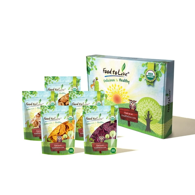 Organic Healthy Fruits in a Gift Box Dried Apple Rings, Dried Mango Cheeks, Dried Sweet Corn
