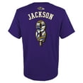 thumbnail image 3 of Youth Lamar Jackson Purple Baltimore Ravens Mainliner Drip Player Name & Number T-Shirt, 3 of 3