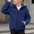 thumbnail image 2 of Ccpelsie Girls Fashion Zip Up Hoodies Kids Cute Sweatshirts Teen Trendy Casual Coat for Fall Winter(Navy,9-10 Years), 2 of 6