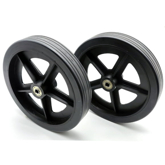 Ruedas delanteras y traseras de repuesto para andador bariátrico de acero de alta resistencia (190 mm), piezas universales (1 pieza, color negro)