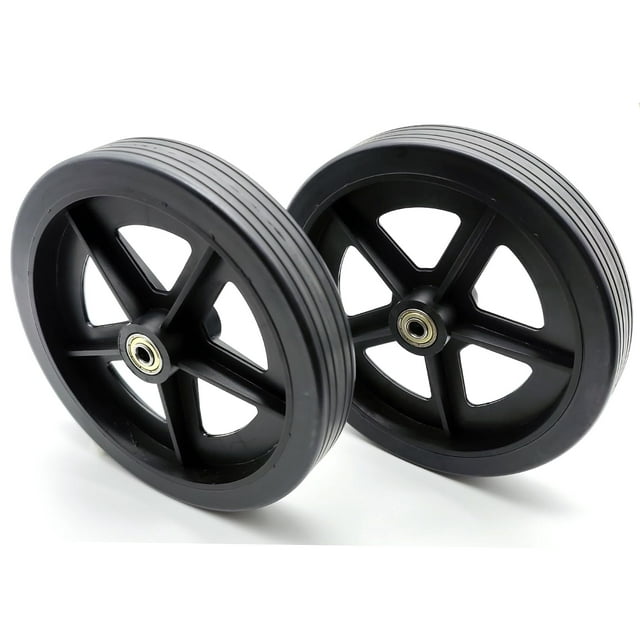 Ruedas delanteras y traseras de repuesto para andador bariátrico de acero de alta resistencia (190 mm), piezas universales (1 pieza, color negro)