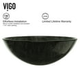 thumbnail image 6 of VIGO Glass Round Vessel Bathroom Sink in Onyx Gray with Linus Faucet and Pop-Up Drain in Chrome, 6 of 10