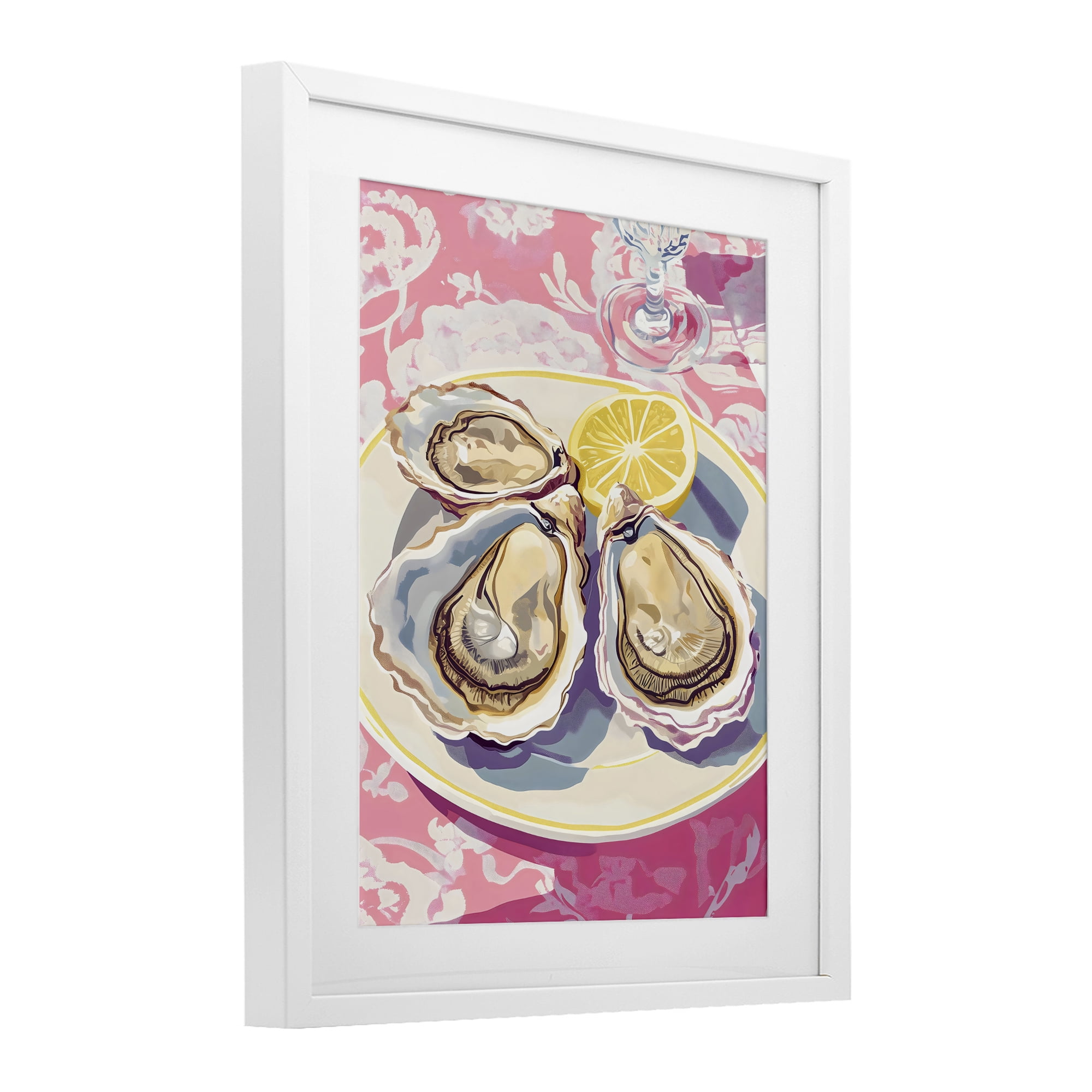 Stupell Industries Plated Oysters & Lemons White Framed Print Under Glass, design by The Prints Vibe