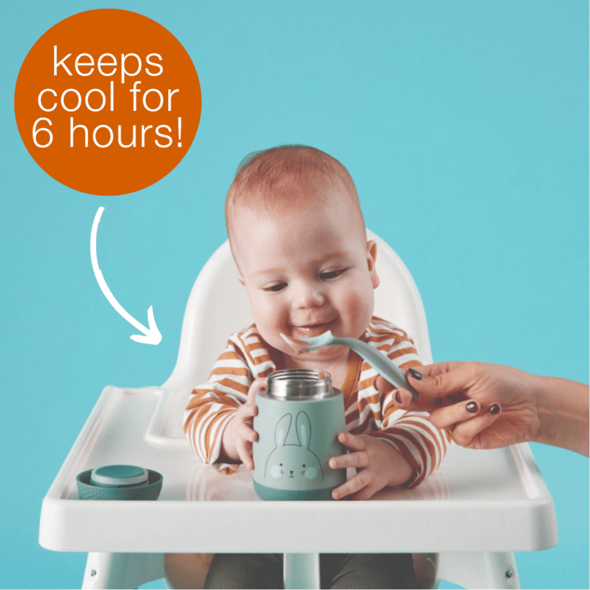 b.box Insulated Food Jar Mini | Small Snack Container for Babies and Kids | Double Wall Stainless Steel | Keeps Food Cold for 6hrs, Warm for 4hrs | (Bear Hugs, 7 oz)