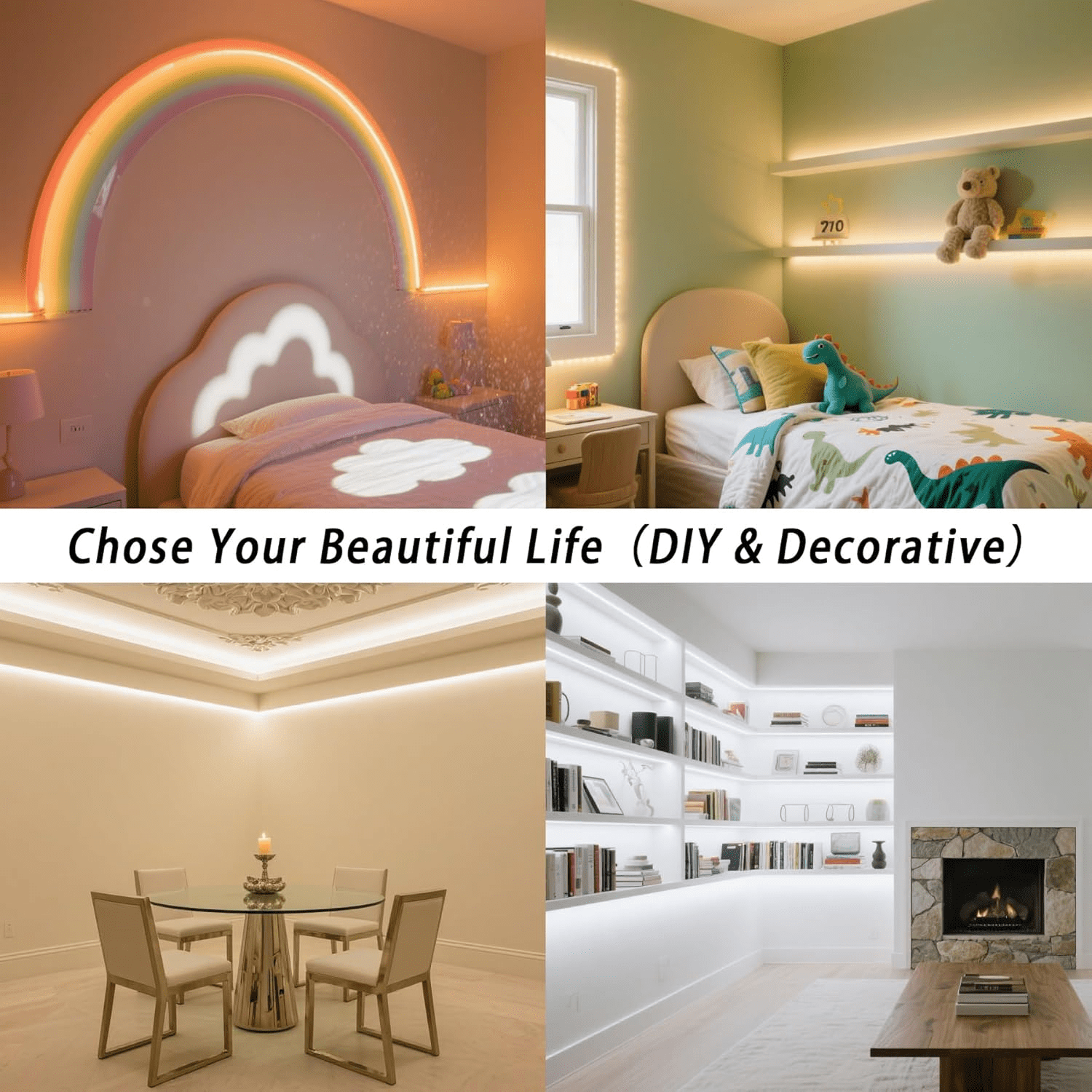 32.8ft Dimmable LED Strip Lights, 24V with Remote Control, 3000K-6500K Adjustable White Light for Bedroom, Kitchen, Cabinet