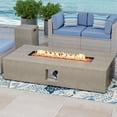 thumbnail image 4 of VENTOPYR 2-Piece Outdoor Propane Rectangle Concrete 56-inch x 28-inch Gray Fire Table Set w 20lb Tank Table, 4 of 8