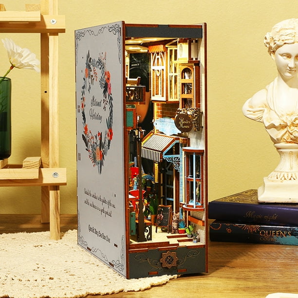  DIY Book Nook Kit, 3D Wooden Puzzle Booknook, Decorative  Bookend, Bookshelf Insert Decor Alley with Furniture and LED Light for  Birthday Home Desk Décor (Library of Books) : Home & Kitchen