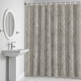thumbnail image 5 of Simple Striped Shower Curtain for Bathroom Decor, Brown Black Stripes Art Deco Vintage Waterproof Fabric Shower Curtain, 36"x72" Set with 12 Hooks, 5 of 9