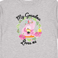 thumbnail image 4 of Inktastic Baby Flamingo My Grandma Loves Me with Flower Wreath Boys or Girls Long Sleeve Toddler T-Shirt, 4 of 5