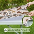 thumbnail image 6 of Brown Mushroom Flower Light Pattern Square Fitted Tablecloth with Elastic Edge,Square Table Cover,Washable Elastic Table Cover for Home Kitchen Party Decor 34"x34", 6 of 6