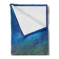 thumbnail image 2 of Tree Soft Flannel Fleece Throw Blanket, Only Tree in Field Under Colorful Surreal Dramatic Sky Springtime Art, Cozy Plush for Indoor and Outdoor Use, 60" x 80", Blue Lime Brown, by Ambesonne, 2 of 5