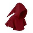 thumbnail image 3 of Iyufng Unisex Matte Short Cape Pointed Wizard Hood Flared Hem Cloak Mage Fairy Cosplay Wrap Cover Up for Halloween Carnival Party, 3 of 5