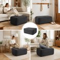 thumbnail image 5 of Yomsum Oversized Plush Ottoman Bench, Large Rectangular Footrest, Cozy Floor Ottoman for Living Room, Extra Seating and Coffee Table Use, No Assembly, Gray, 5 of 6