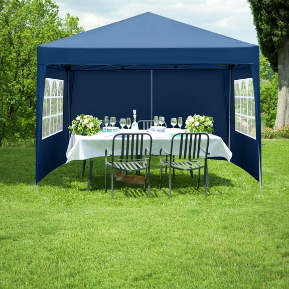 Zimtown 10' x 10' Pop Up Canopy Tent Waterproof Folding Tent w/4 with Carry Bag Blue