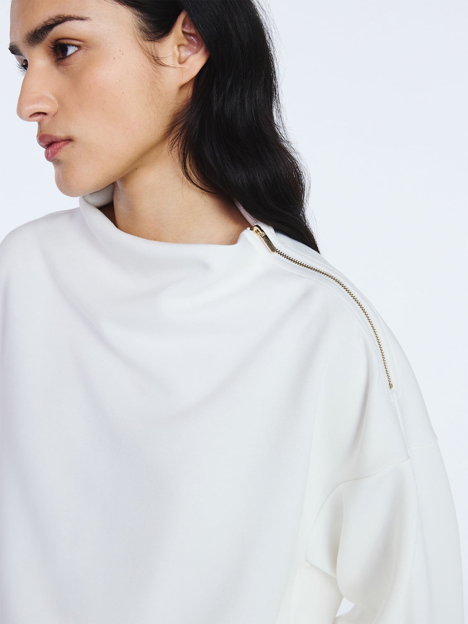 Scoop Women's New Scubaknit Zip Neck Top, Sizes XS-XXL