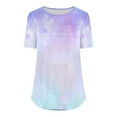 thumbnail image 4 of Weikingp T Shirts For Women Clearance,Plus Size Womens Blouses Casual Tunic Tops For Women Loose Fit Short Sleeve Women'S Trendy Gradient Tshirts Crew Neck Womens Tops Hot Pink S, 4 of 4