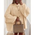 thumbnail image 2 of Suéter PRETTYGARDEN con Botones, Cuello Simulado y Mangas Farol Beige S, 2 of 5