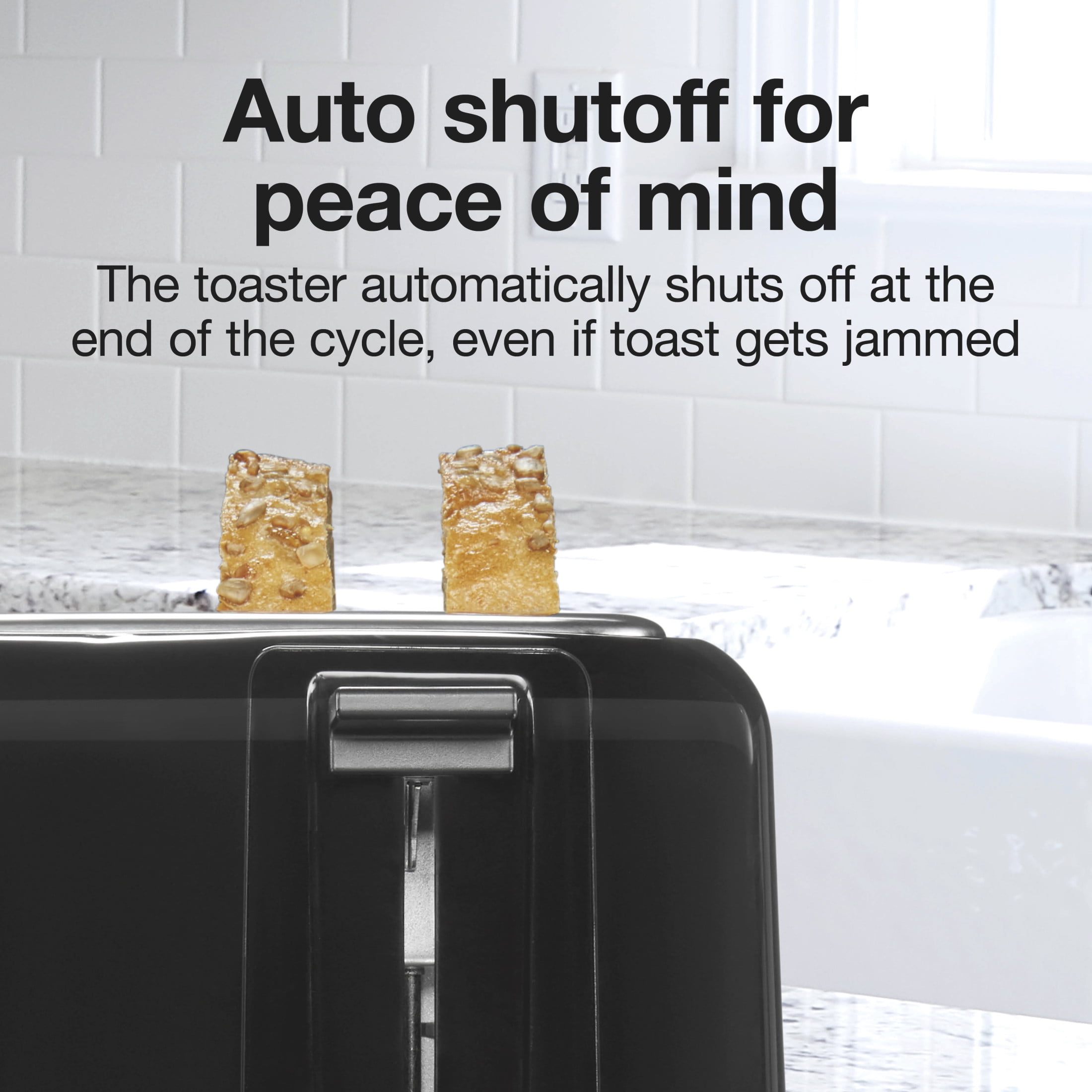 Proctor Silex 4-Slice Toaster with Extra-Wide Slots, Toast Boost, and Removable Crumb Tray, Black