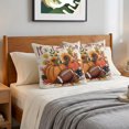 thumbnail image 6 of Pillow Covers 20x20 Set of 2, Pumpkin Football Fall Throw Pillow Covers Decorative Couch Cushion Cover, Thanksgiving Sunflower Maple Beige Microfiber Soft Pillowcases for Bedroom Living Room Sofa, 6 of 9