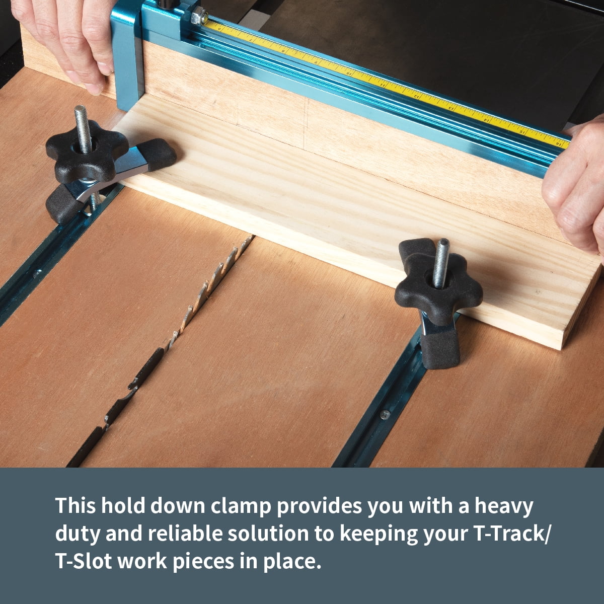 POWERTEC 4PK T-Track Mini Hold-Down Clamp, 3-5/8" L x 3/4" W (71389-P2)
