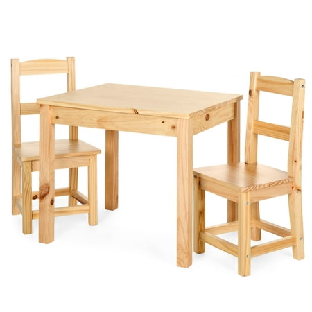 Best Choice Products 3-Piece Wooden Kids Toddlers Multipurpose Activity Table Furniture Set for Nursery, Bedroom, Play Room, Classroom with 2 Chairs,