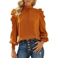 thumbnail image 3 of Blusas con mangas abullonadas, camisa con mangas abullonadas largas para mujer, blusa de manga larga, la mejor en su clase, 3 of 6