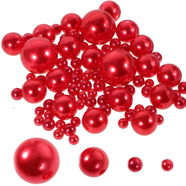 Shisuyan Fausses Perles Rouges 125 Pcs 1.2 Po pour Projets d'Artisanat Fabrication de Bijoux