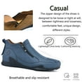 thumbnail image 3 of Men's Leather Boots Outdoor Zipper Slip on Chukka High Outdoor Lightweight Classic Casual Comfortable Fashion Loafers For Walking 11 US Blue, 3 of 6