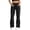 Black, variant on Drawstring Yoga Pants No Pockets For Women Workout Soft Stetchy Bell Bottom Flare Yoga Leggings