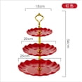 thumbnail image 1 of European Three-layer Cake Stand Wedding Party Dessert Table Candy Fruit Plate Cake Self-help Display Home Table Decoration Trays Red, 1 of 5