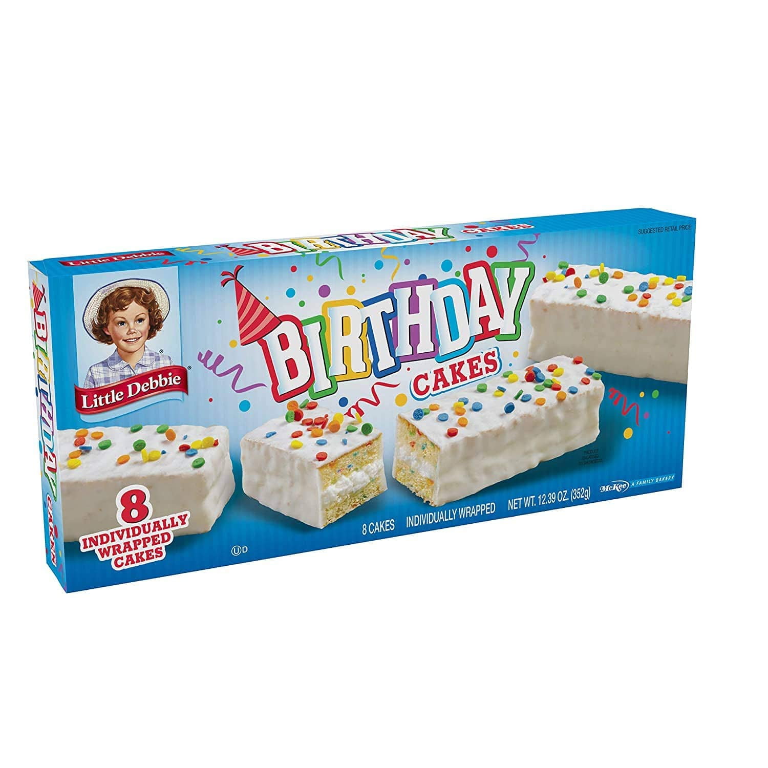 Little Debbie Birthday Cakes, 5 Boxes of 40 Individually Wrapped Cakes with Candy Confetti