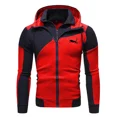 thumbnail image 2 of Otoño Invierno de los hombres de alta calidad de impresión Sudadera con capucha Sportshirt cremallera Colorblocking ropa deportiva moda Casual chaqueta al aire libre Sportjack, 2 of 5