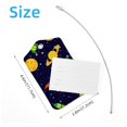 thumbnail image 4 of Square 2Pack PU Leather Space Rocket Planets Cruise Luggage Tag with Privacy Cover and Stainless Steel Ring - Suitable for Travel Handbags Backpacks Luggage Tags, 4 of 6