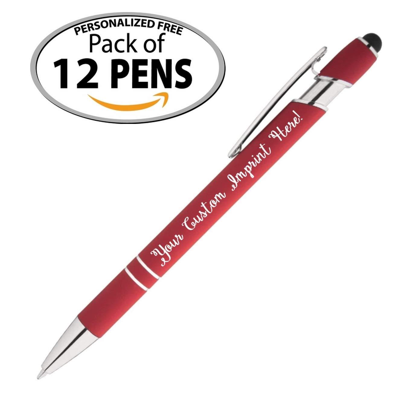 Full Color Imprint offered on Rainbow Rubberized Soft Touch Ballpoint Pen Stylus is a stylish, premium metal pen, black ink, medium point. Box of 12 - Personalized with your custom text or logo - image 3 of 6