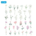 thumbnail image 3 of Calcomanías de flores de vinilo transparentes, calcomanías de flores claras de PET para álbum de recortes, 80 hojas en verde y rosa, 3 of 6
