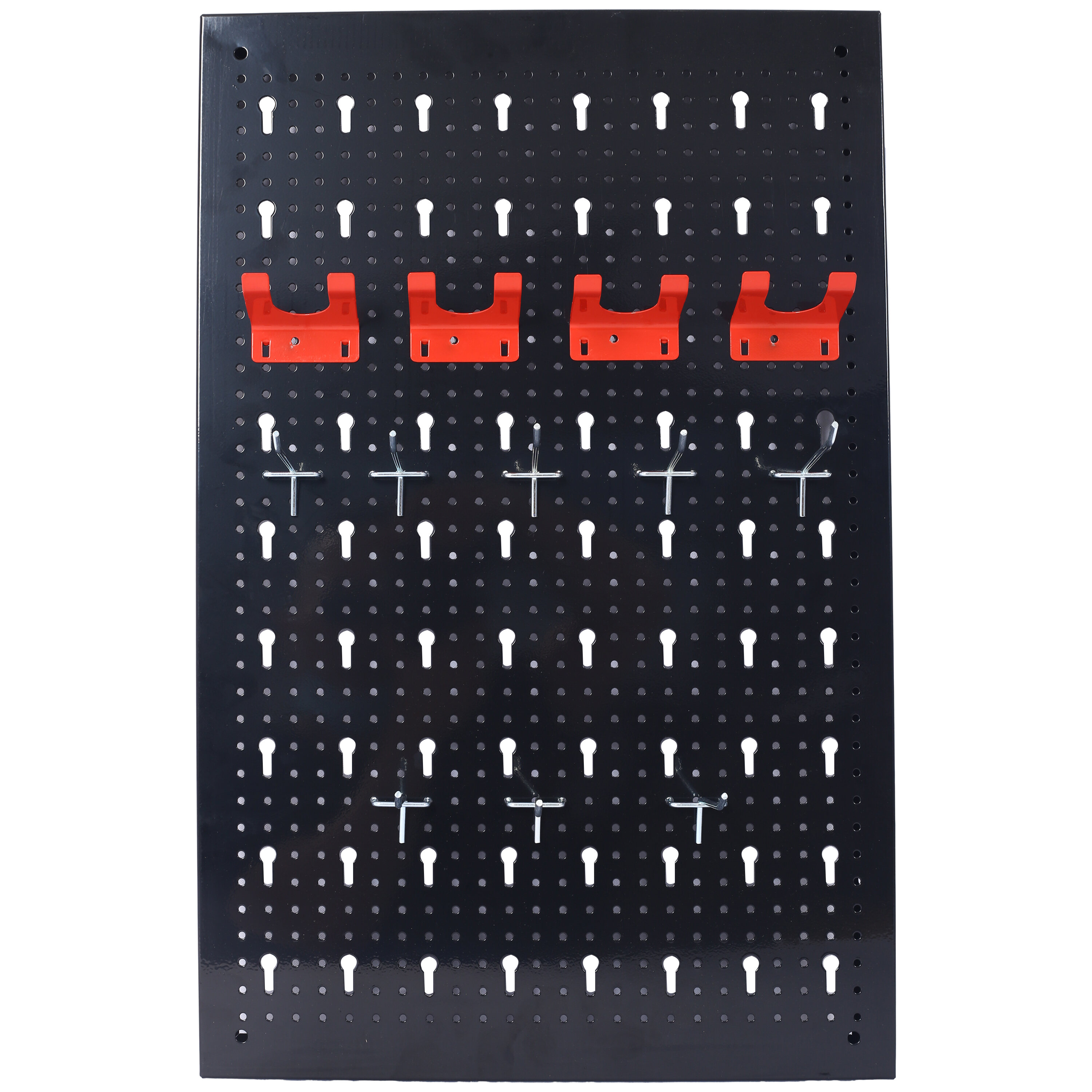 4ft Metal Pegboard Wall Organizer Kit - Heavy Duty 132LB Capacity Tool Storage System with 3 Panels, Hooks & Accessories for Garage, Workshop (Black)