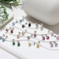 thumbnail image 2 of Birthstone Earrings for Women Solitaire Round Cubic Zirconia Sterling Silver Ginger Lyne Collection, 2 of 7