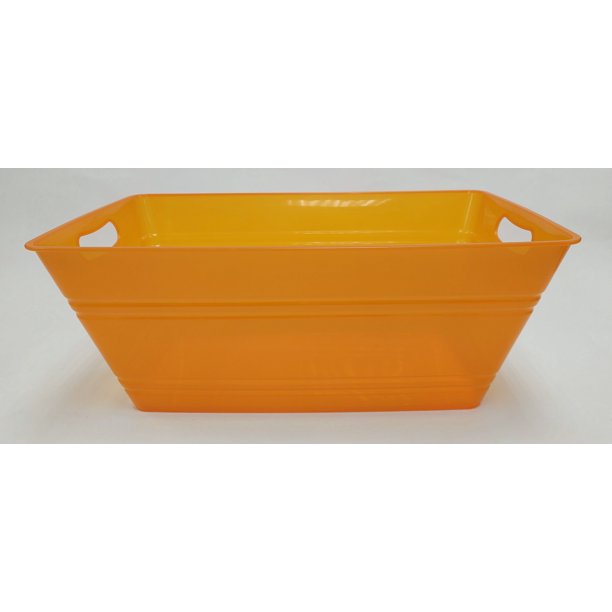 Mainstays Plastic PP 20 In Rectangular Beverage Tub, Orange, 1 Count