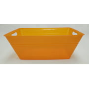 Mainstays Plastic PP 20 In Rectangular Beverage Tub, Orange, 1 Count