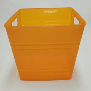 Mainstays Plastic PP 20 In Rectangular Beverage Tub, Orange, 1 Count