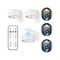 3Pcs Picture Light Battery Operated, Wireless Led Painting Light With Remote Dimmable And Timer, 3 Lighting Modes Art Display Light For Picture Frame Artworking Portrait, Wall Decorative Puck Lights