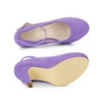thumbnail image 4 of BLISSFUL STEP Valentine's Women' Shoes Round Toe Stiletto Heel Ankle Strap Pumps Purple 8.5, 4 of 7