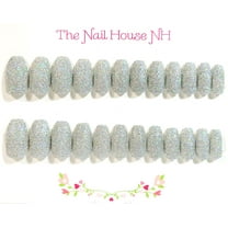Silver Shimmer Nothing But Sparkle Glitter Ballerina Press-On Nails - 24 Pieces - Artificial Nail Kit