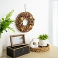 thumbnail image 2 of Northlight 12" Purple and Beige Wooden Floral Spring Wreath with Preserved Artichoke, 2 of 6