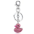 thumbnail image 3 of Pink Rubber Duck Keychain Bling Bag Charm Happy Rubber Ducky Rhinestone Crystal Keyring Purse Charm…, 3 of 4