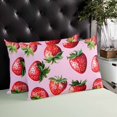 thumbnail image 4 of Red Strawberry Throw Pillow Cover 20 x 36 Inch Decorative Pillow Cover Pink Watercolor Modern Art Lumbar Pillowcase Seasonal Rectangle Cushion Case for Couch Sofa Bed Living Room, 4 of 7