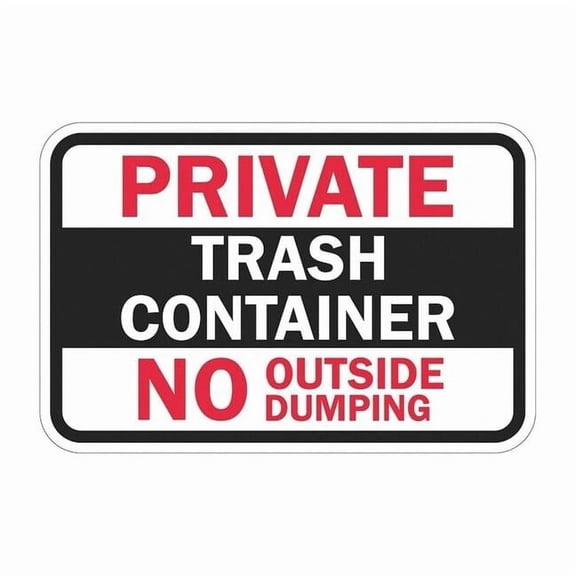 Lyle Rflctv No Dumping Private Sign,12x18in T1-1750-DG_18x12