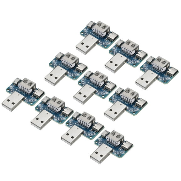 10Pcs 4Pin USB Adapter Board Micro Type-C Male to Female Sockets  Adapter Board