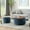 Dark Blue + Foam, variant on 25” Round 2-in-1 Storage Ottoman - Light Grey, Multi-Function End Table & Small Seat, No Assembly Required (25”x25”x14.7”)